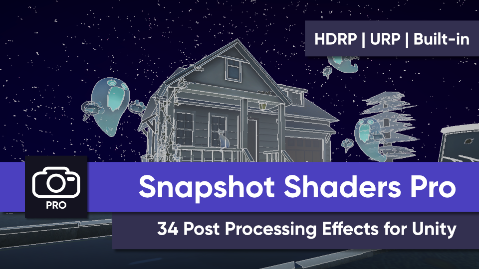 A banner image showing off the Outline shader effect from Snapshot Shaders Pro.