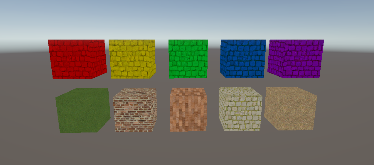 Textured cubes.