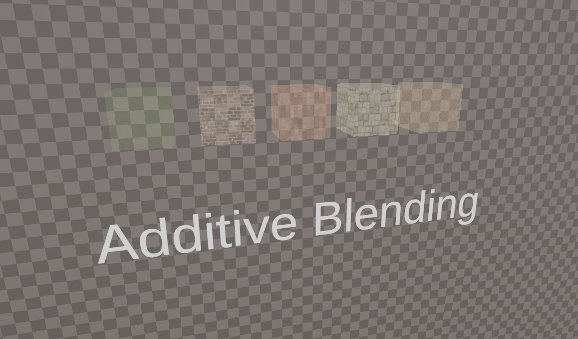 Cubes using additive blending.