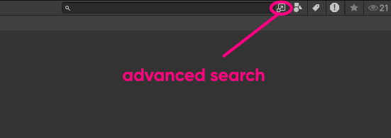 Opening up the advanced search window.