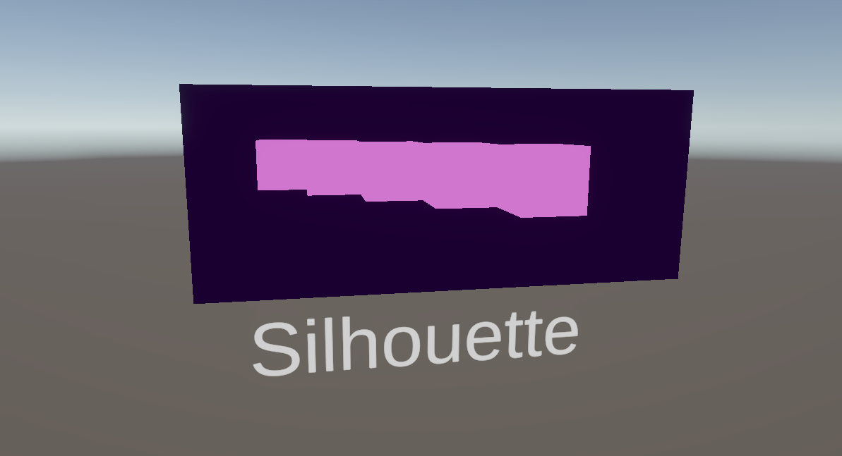 Silhouette effect with linear depth.