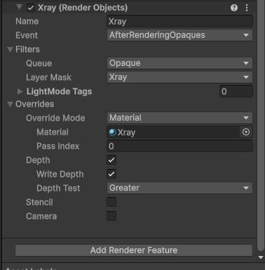 Using Render Objects for an X-ray effect.
