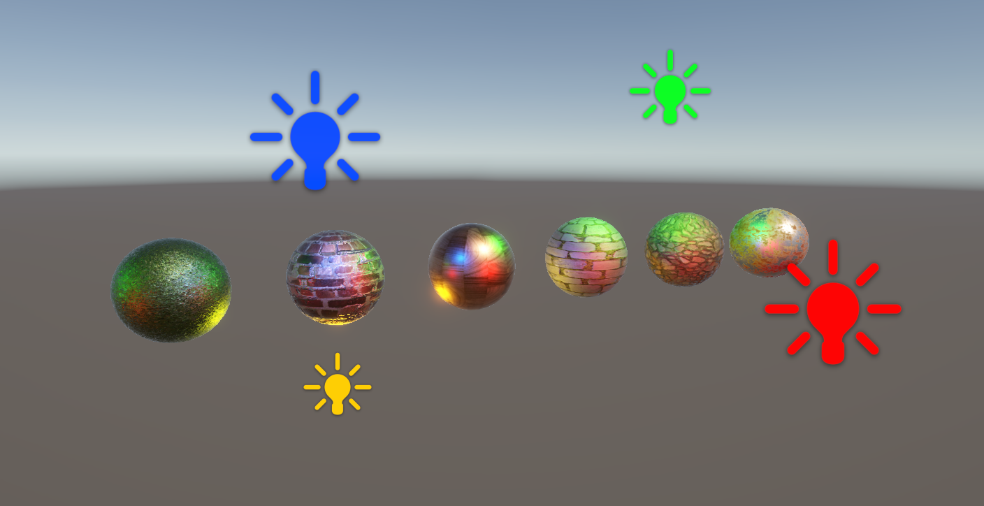 PBR objects with the metallic slider turned up to maximum.