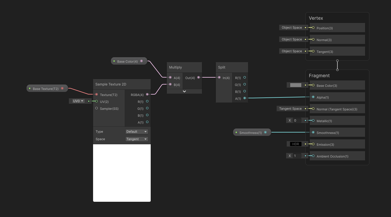 Base Color, Alpha, and Smoothness.