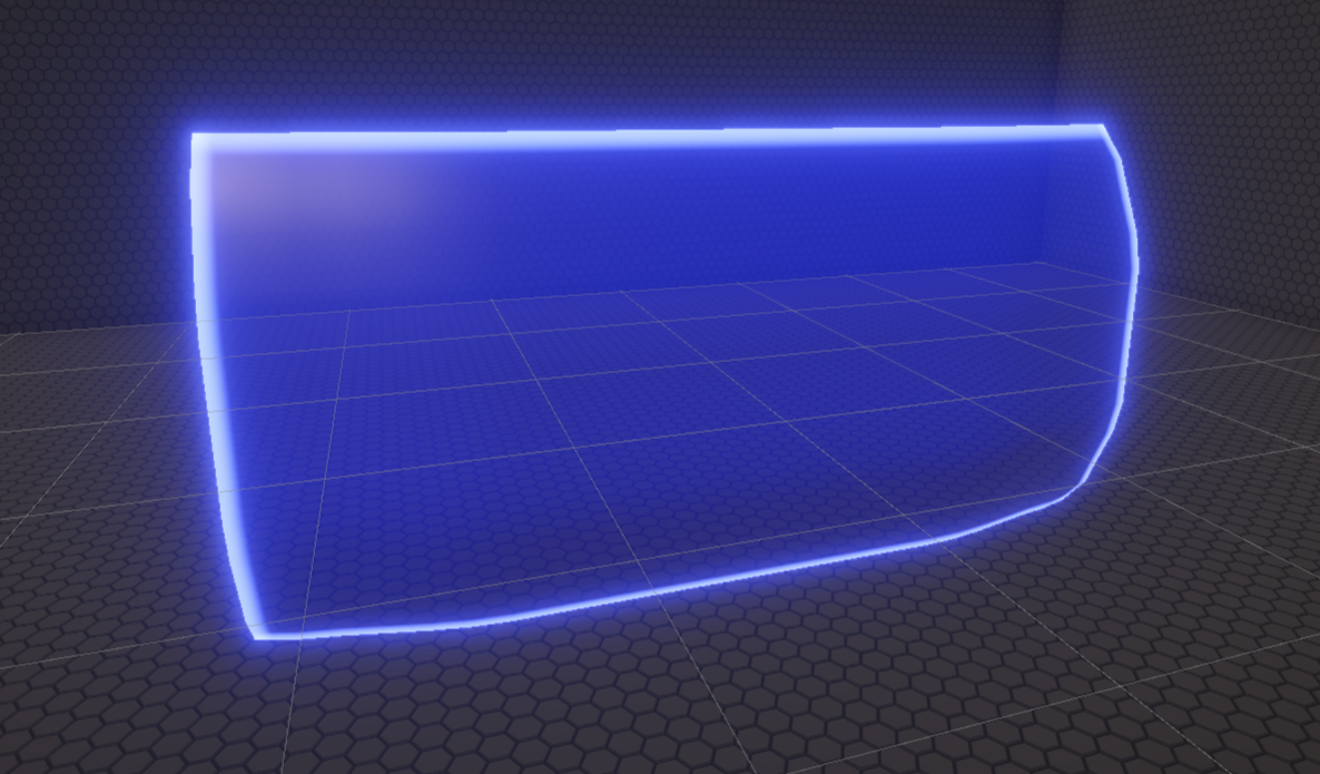 The shield has a basic blue color and an edge glow.