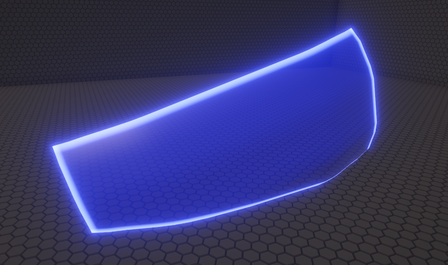 The shield can even be angled and the edges will still glow at intersections.