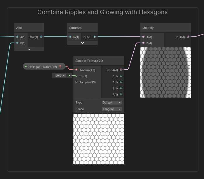 The hexagon texture is used to make certain parts of the shield darker.