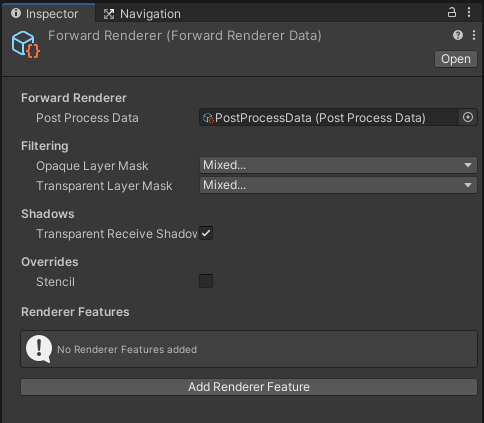 The URP Renderer asset lets us customize rendering.