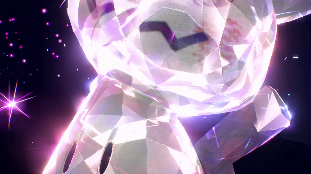 In-game terastallize effect activated on Mimikyu.