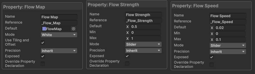 Properties for flowing the lava through the lava channels.