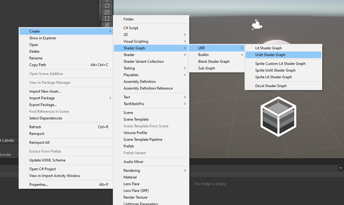 The Unlit shader template for URP.