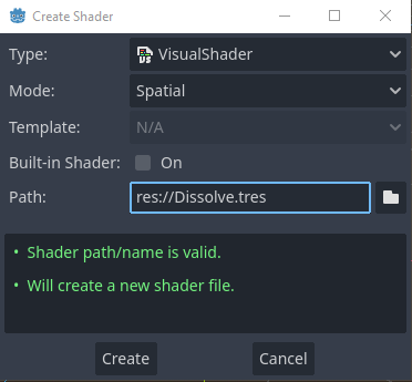 Create Visual Shader.