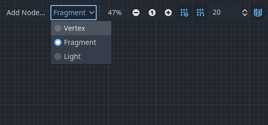 VisualShader Shader Stages.