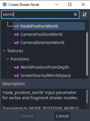 World Position Nodes.
