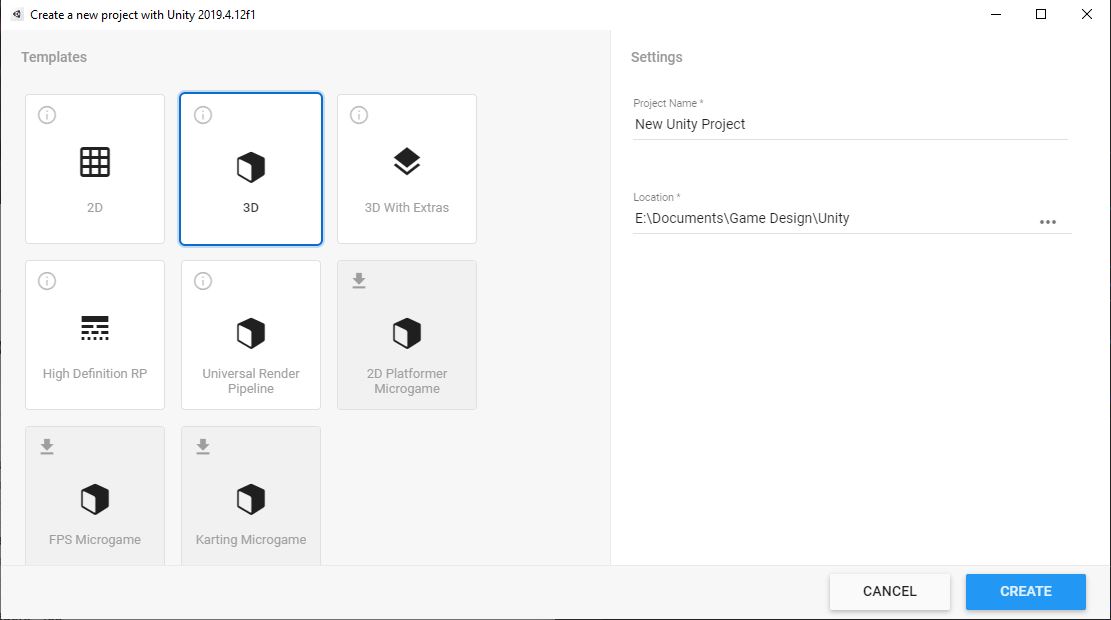 Unity Hub installation.