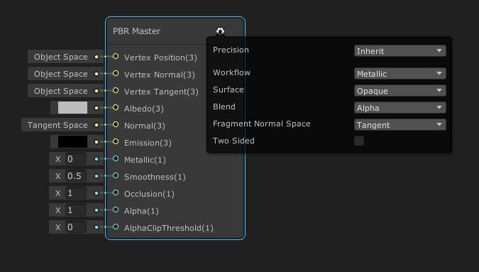 The PBR Master cog menu.